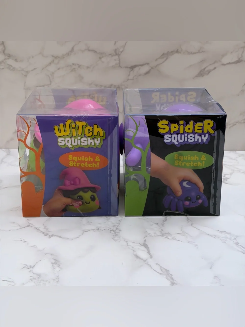 Lot of 2: RMS Crazy Fun Halloween Spider & Witch Squishy Sensory Fidget Toy New